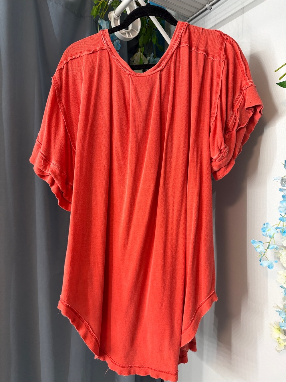 We The Free Coral Button-Front Henley Tee - Picture 3 of 3